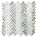 Herringbone Shape Glass Mosaic Inside Backsplash Tile