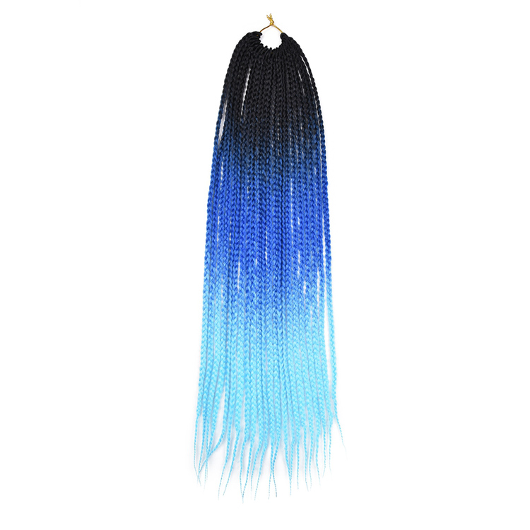 24 Cute Long Hair Blue Crotched Colorful Popular Crochet Grey Jumbo Box Braids Braid Pack Pre Twisted Hair Synthetic Box Braids