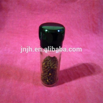 glass spice jar match with plastic grinder cap