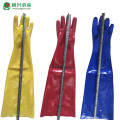 Bule PVC Handschuhe Sand Finish Interlock Liner 23 &quot;