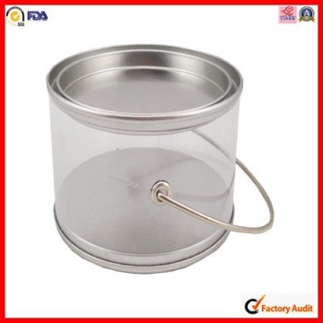 high quality clear pvc tin pail with handle