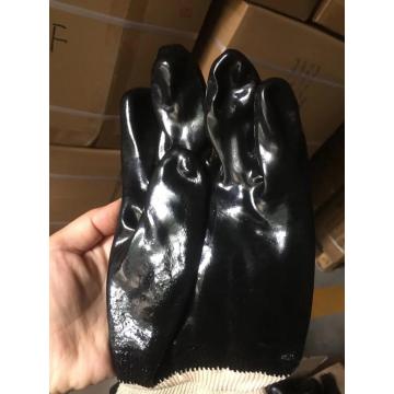 Lindo de algodón negro de PVC con guantes lisos