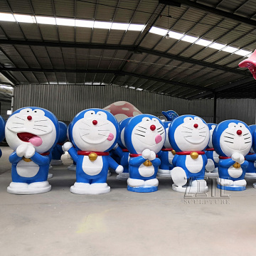 Lovely Carving Gifts Life Size Fiberglass Sculpture Cartoon Statue Doraemon Figures