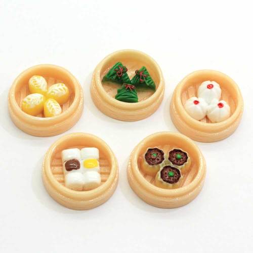 Mini modelos de comida china en 3D Bollos al vaporDumplingsZongzi Figuritas Miniaturas Decoración de casa de muñecas Juguetes para jugar a la casa