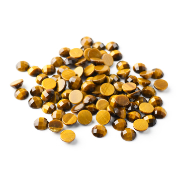 Tiger Eye Cabochon Round Natural Stone Flat Back