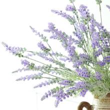 Wholesale Flocked Artificial Lavender Flowers for Home Decor