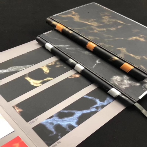 Marble Embossed PU Hotstamping Leather for Notebook Cover