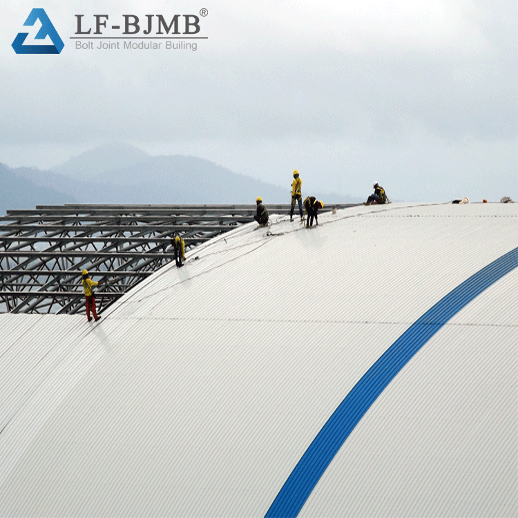 Large span structural roof cover coal storages shed steel space frame barrel coal bunker