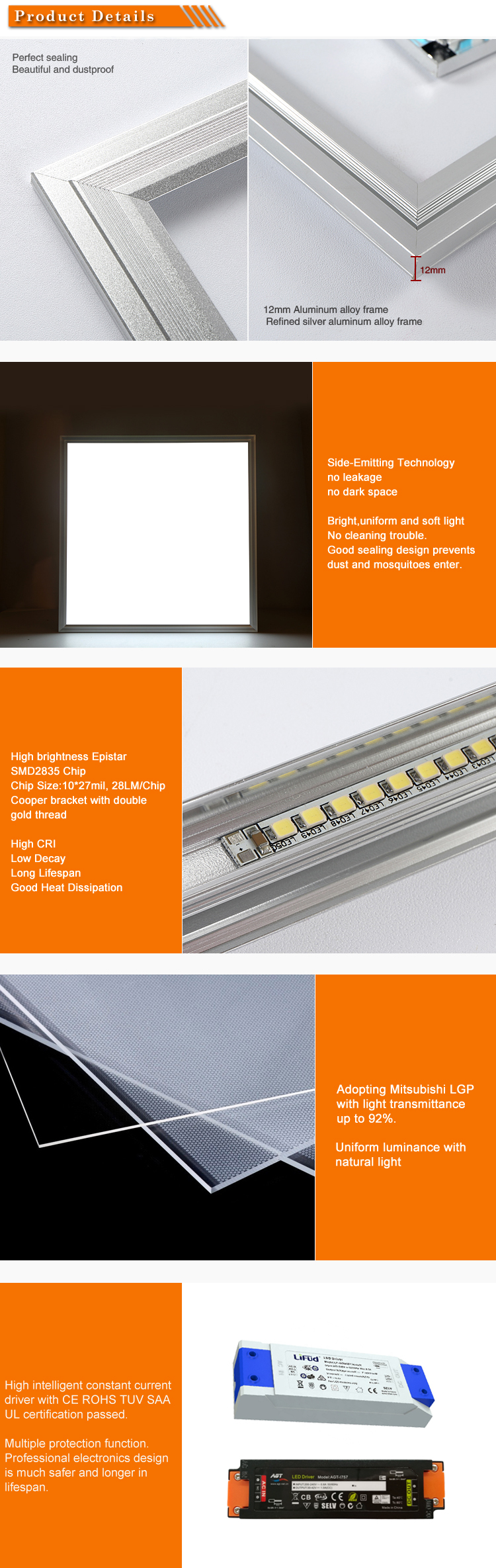 40W 30x120 Hanging LED Flat Panel Lamp