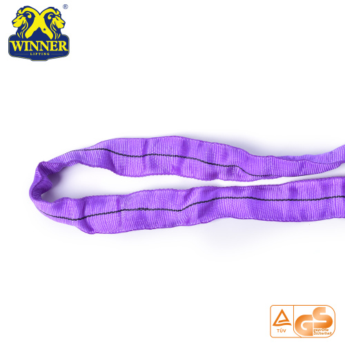 1T Purple Lifting Rodada Sling Cinto De Amarração De Carga