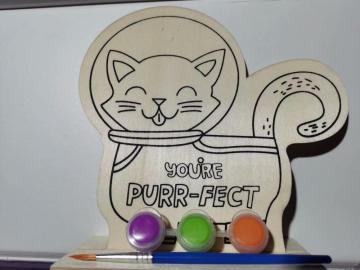 paint your own wooden set cat