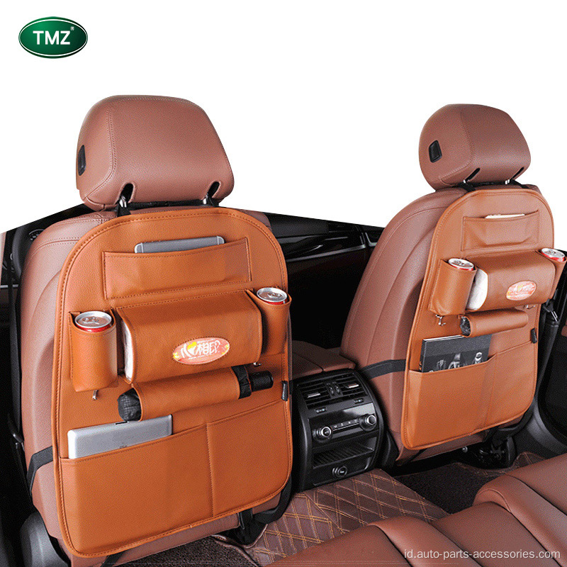 Organizer backseat mobil permukaan kulit