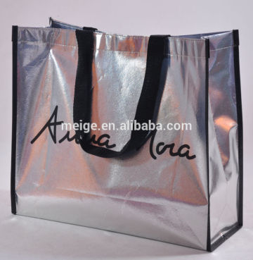 Hot selling durable bag tote, silver canvas tote bag