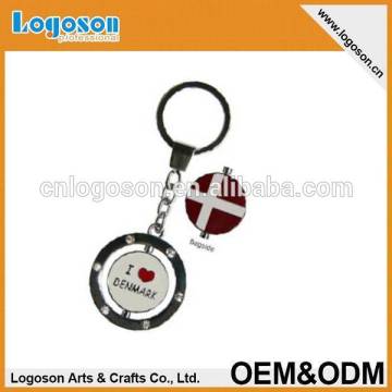 Logoson spinning design Denmark Map Key Chain