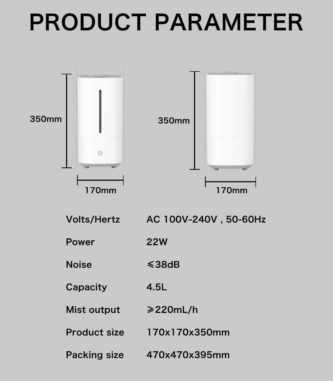 HTJ-2201 humidifier specification HTJ-2201 humidifier specification