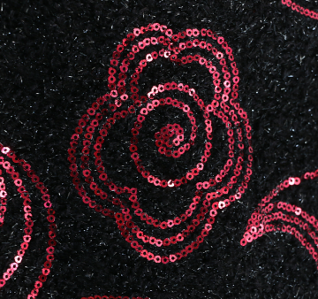 Black Red Sequin Fabric Wholesale