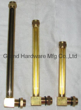 L Type Brass oil level gauge with glass tube