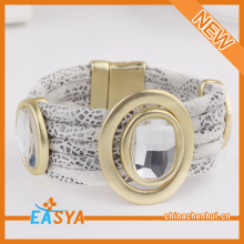 Silver Gray Leather Multilayer Bracelet Wholesale Import Yiwu Cheap Leather Bracelet