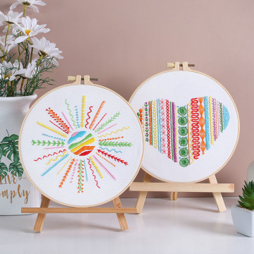 Crewel Embroidery Art Kit: Beginner Friendly DIY Cross Stitch Kit for Kids - Rainbow Embroidery Kits