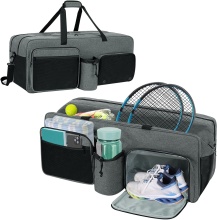 Sports Gear Travel Bag: Pickleball Paddles, Badminton Racquets, Squash Racquets, Tennis Bag with Ventilated Shoe Compartment