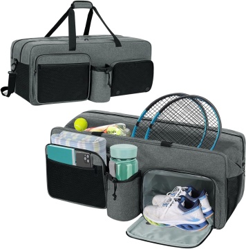 Sports Gear Travel Bag: Pickleball Paddles, Badminton Racquets, Squash Racquets, Tennis Bag with Ventilated Shoe Compartment