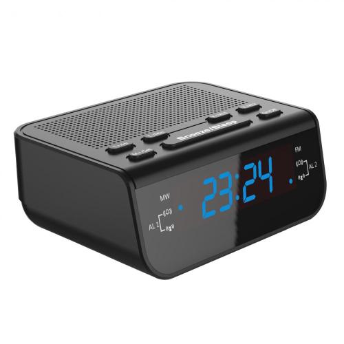 AM / FM Digital Alarm Clock dengan Dual Alarm Buzzer Snooze Sleep Function Tampilan LED Waktu Merah