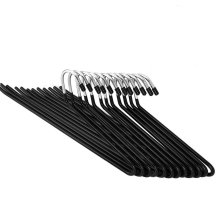 Black Chrome Hanger Non-Slip Trouser Hanger - Open Ended Easy Slide