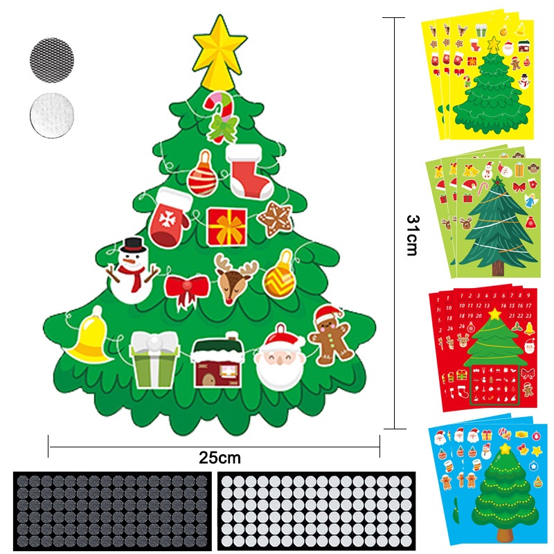 3D children's detachable Decorative Christmas Tree stickers Handmade diy Toddler Christmas Tree Set