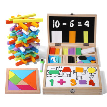 New Portable Magnetic Drawing Board: Math Toys & Double-Sided Wooden Tablet for Kids' Drawing Games