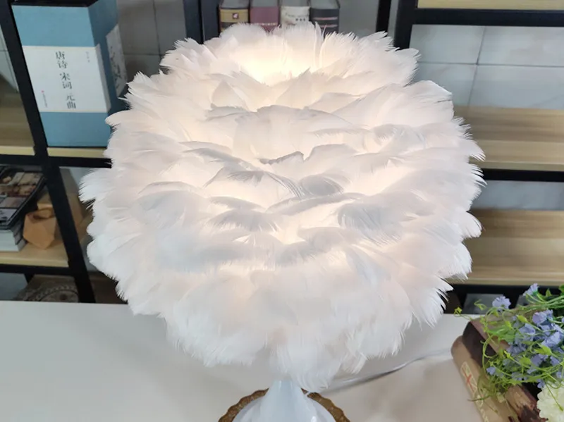 Feather Desk Lamp, Nordic Ins, Warm Decoration, DIY