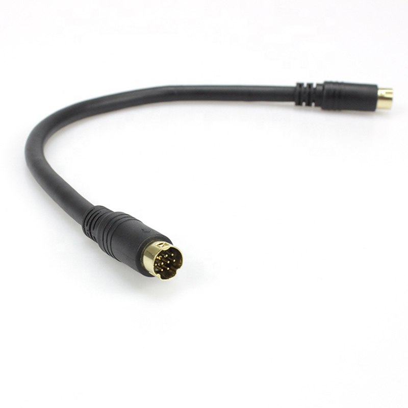 OEM Factory High Quality Shield Gold Plated Male to Male Female 9 pin mini din cable