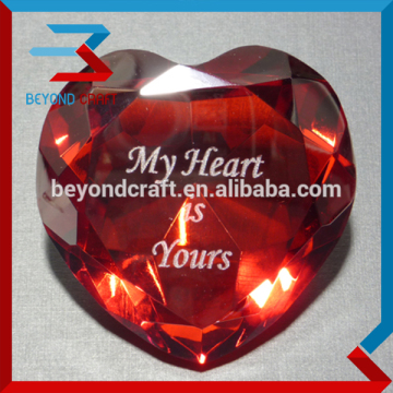 Wholesale Valentines Gift Red Heart Shape Crystal Diamond