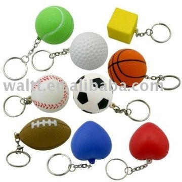 PU Keychain, PU 3D keychain, PU Ball Keychain