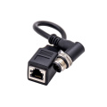 M12 Connector 4pin to RJ45 Female Ethernet Cable