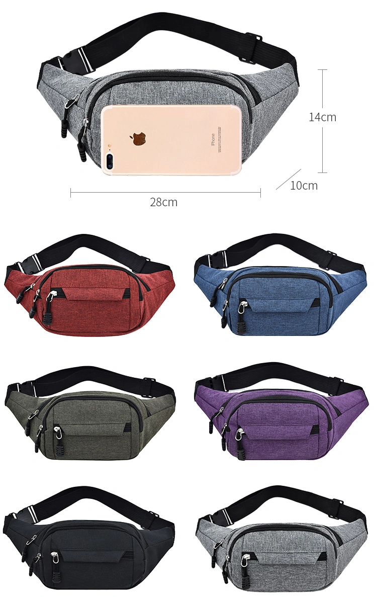 Accept Custom Logo Oxford Material Unisex Crossbody Belt Bag Sports Bumbags Jogging Outwork Fanny Pack Gym Running Waist Bag for Men Women