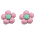 20mm Colorful Resin Flower Bead Flatback Accessory for Students Children Cute Earrings Finger Ring Making