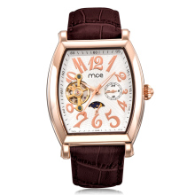 classic brand western leather band movement mechanical watch