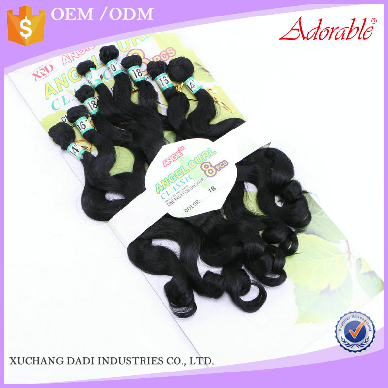 artifical hair weft body wave 8pc in one pack angel curl classic heat resistant loose wave 200g best Synthetic Hair Weaving