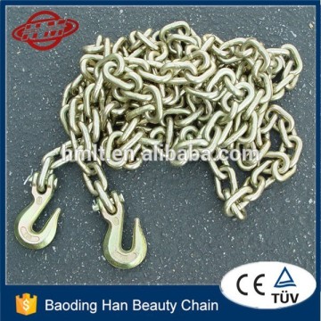 3/8"x14' galvanized Grade 70 binder chain with Clevis Grab Hooks