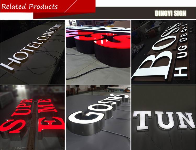 custom made light up advertising display illuminated rgb LED sign outdoor channel letters