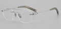 Titanium Rimless Designer Black Aviator Glasses