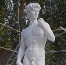 Incredible Life size Hand carved marble David statue