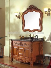 Antique hard solid wood Bathroom cabinet with mirror