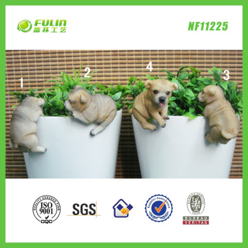 Garden Decoration Chubby Mini Pekingese Flower Pot Hanger (NF11225)