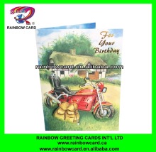 Vintage car 3 d birthday greeting CARDS