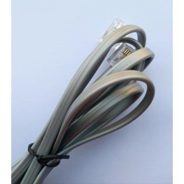 6P4C kabel telepon Kabel telepon RJ11 datar