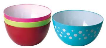 Customized colors Double layer plastic mixing bowl/reusable plastic bowl/plastic salad bowl
