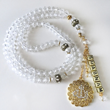 Customizable 99 Beads Islamic Crystal Tasbih Prayer beads - Your Personal Devotional Tool