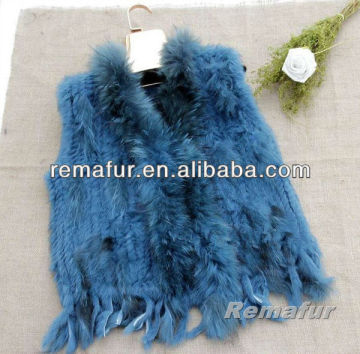 2014 hot selling knitted rabbit fur vest cheap fur vests wholesale