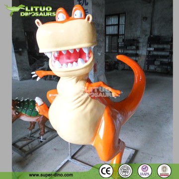 Christmas Decoration Fiberglass Figures Cartoon Dinosaur Statue For Sale